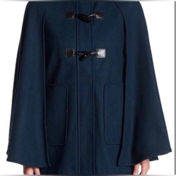 BCBG Wool Blend Toggle Cape Coat - Picture 2 of 6